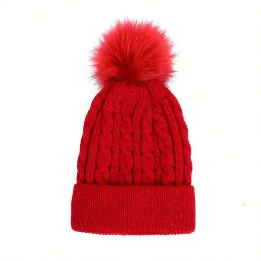 MilyModa Winter Hat, Cold Cap, Without Embroidery For Adults, Beret Cap - Red - View 1