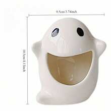 1 pieza Soporte de vela de chimenea de cerámica con diseño de gato de dibujos animados, soporte de vela de cerámica con diseño de fantasma, vela perfumada con fantasma lindo, adorno de estilo nórdico, decoración para el hogar, regalos ambientadores, resistente a altas temperaturas