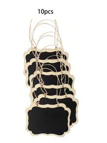 10pcs Mini Rope Decoration, Small Wooden Blackboard, Business Message Design, Office Crafts, Suitable For Office, Home Decoration