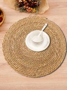 1/4 piezas Individuales tejidos, Individuales redondos de ratán, Individuales hechos a mano de jacinto de agua natural, Individuales rústicos tejidos, Individuales tejidos de estilo country de sauce para mesa, Adecuados para mesa de comedor, hogar, boda