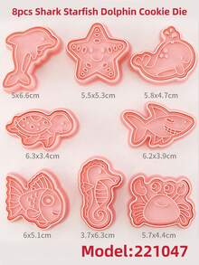 8 件套各种动物形状饼干模具、压模 3D 饼干模具、软糖烘焙模具、面包塑形模具，1 盒 8 件套饼干切割工具 - 彩色 - 查看 6