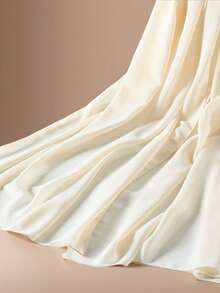 1pc Summer Fashion Solid Color Beach Scarf, Fashionable Accessory Head Wrap - Beige - View 4