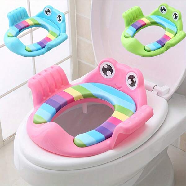 1pc Cartoon Cute Portable Toilet Seat For Boys And Girls, Home Use Toilet Seat, Urinal Seat, Toilet Seat Cushion, Travel Toilet Seat, Colorful Seat Cushion, Portable Foldable Toilet Seat, Non-Slip Toilet Training Seat Cover