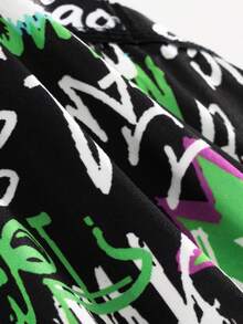 10-Pack Men's Graffiti Print Breathable Boxer Briefs - Black - View 5