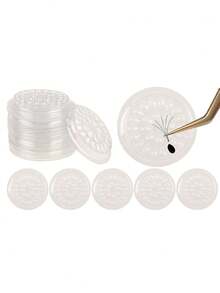 50pcs Eyelash Extension Glue Holder, Eyelash Extension Tools Rack Tray Pads, Pink Plastic Flower Shape Eyelash Extension Glue Pad With Self-Adhesive Back For Eyelash Extension, Nail Art Or Tattoo Ink Applying - Multicolor - View 19