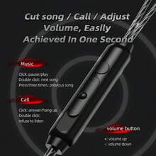 QKZ QKZ AK7 3.5mm Wired Headphones Musician HiFi Earphone Dual Drive Bass Stereo Headset Games Sports Earphones With Microphone