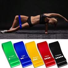 5pcs Portable Fitness Resistance Bands Elastic Set, Gym Pilates Yoga Bodybuilding Rubber Bands, Gym Home Strength Training Equipment Elastic Bands - Multicolor - View 4