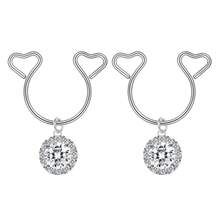 1Pair Heart Fake Nipple Ring With Dangle Stainless Steel Non-Piercing Nipple Rings Clip On Nipplerings Faux Body Piercing Jewelry For Women Men