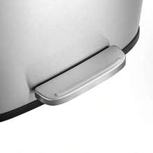 Qualiazero 13.2 Gallon Trash Can, Rectangular Step On Kitchen Trash Can, Silver