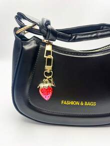 1pc Cute Strawberry Keychain, Heart-Shaped Small Ornament Bag Charm Key Chain Decor Gift For Girls, Woman Wallet Key Holder, Phone Charm, Car Keyring, Sturdy & Portable For Daily Use, Shopping, School - Multicolor - View 9