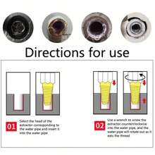 1 Set Of Water Pipe Broken Wire Extractor For Household Use, 4-Point And 6-Point Triangle Valve Repairer, Faucet Broken Wire Extractor