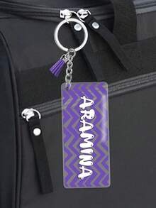 1/2Pcs Personalized Text Keychain Gift, Custom Name Keychains With Tassels, Customized Key Chain, Customizable Acrylic Keyring, 7x3cm, Blue/Pink/Purple, Suitable For Party Gifts, Valentine's Day Gifts, Father's Day Gifts, Mother's Day Gifts, Gifts For Best Friends