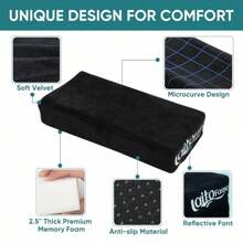 Knee Scooter Pad Cover With Removable Soft Velvet Cover And 2.4inch Highly Resilient Comfort Memory Foam, Knee Scooter Cushion For Adults For Foot Surgery - Knee Scooter Accessories Universal Fit