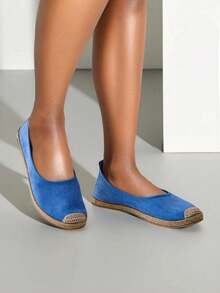 Women's -Suede Espadrilles - Blue - View 1