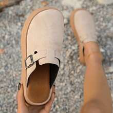 Women's Platform Slip-On Mules, Comfortable Soft Sole Thick Bottom Closed Toe Sandals, New Spring/Summer 2025 Design, Slip-On Casual Shoes