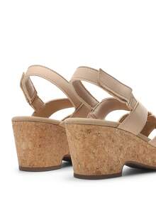 Women's Wedge Sandals Comfortable Open Toe Platform Casual Dressy Cork Summer Dress Shoes - Apricot - View 7