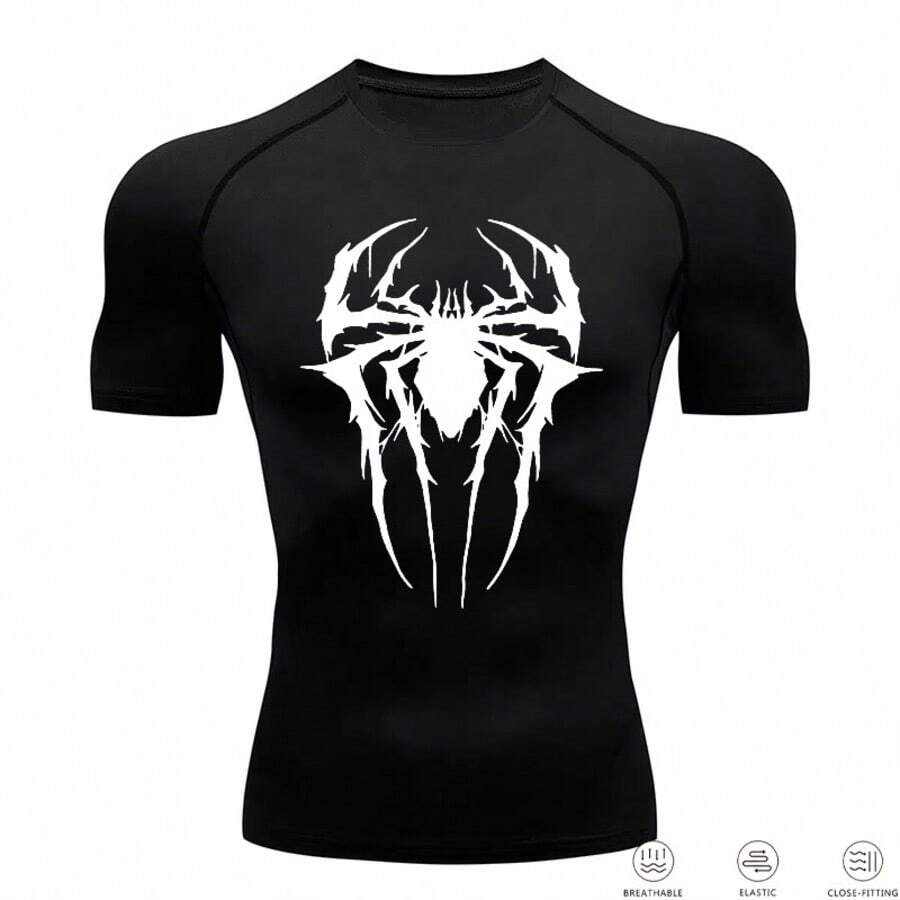 Compression T-Shirt Gym Fitness Crossfit Cross Gothic Style Fashion Unique Stylish - màu đen - Xem 1