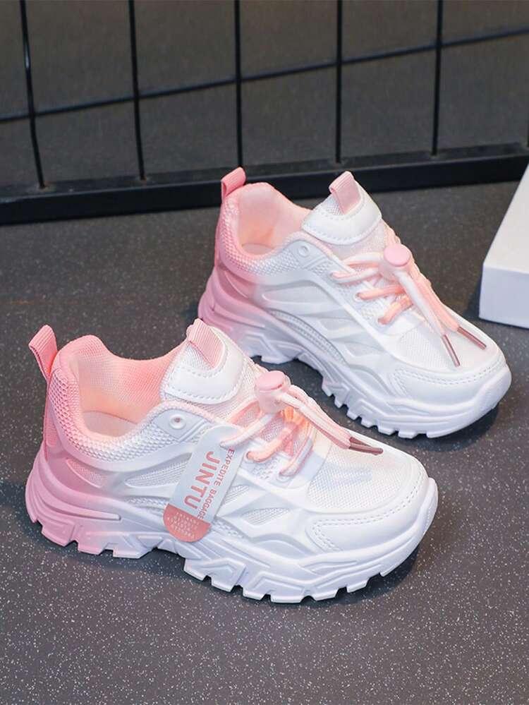 1 par Zapatos deportivos de suela gruesa para niñas, nuevos modelos 2025 de zapatillas casuales de suela blanda, adecuados para actividades al aire libre, escuela y fiestas, para primavera/otoño - Rosa - Añade 4