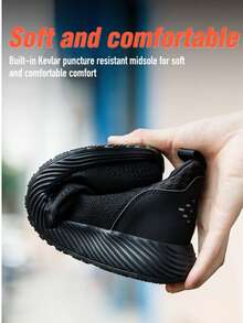 UMBURLLY 男式钢头安全鞋，防砸防刺穿透气轻便工作鞋，工业建筑男式安全鞋，纯色