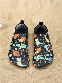 1 双户外沙滩防滑休闲透气卡通动物印花可爱女孩瑜伽/健身/舞蹈鞋 - 黑色 - 查看 2