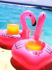 1pc/3pcs/5pcs Summer Pool Flamingo Cup Holder Inflatable Water Coaster Float Drink Cup Holder