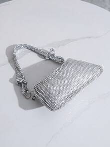 Rhinestone Decorated Handbag, Elegant Clutch Bag For Attending Balls, Parties And Events, Versatile For Holding Phone, Lipstick And Other Essentials