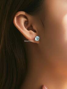 Pendientes de moda elegantes para mujer, aptos para uso diario - Celeste - Ver 2