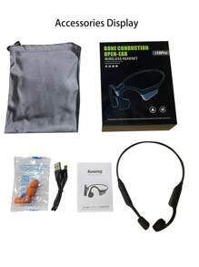 Bone Conduction Wireless Sports Earphones, Large Battery Capacity Ultra-Long Standby, IPX6 Waterproof, ENC Smart Noise-Proof Ear-Hook Bluetooth Headphones