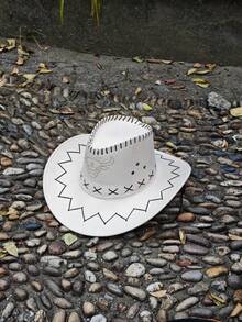 1pc New Summer Men's Windproof Leisure Wide Brim Sun Protection Hat, Suitable For Cycling, Hiking, Fishing, Outdoor Activities, Beach Walking, Fashion Drawstring Adjustable Randomized Design Sunny Hat - Multicolor - View 3