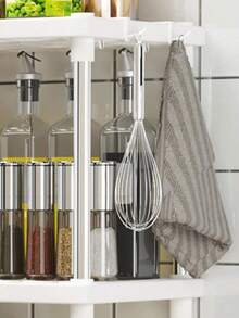 4 niveles, estante de almacenamiento moderno y minimalista independiente para aperitivos para dormitorio, Estante de almacenamiento - Blanco - Ver 6