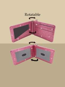 Glitter Bus Card Holder Rotating ID Card Case Stylish Subway Card Wallet Coin Purse For Women Wallet Mini Wallet Purse Wallet Wallet - Multicolor - View 10