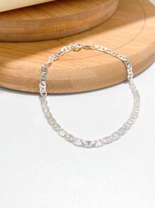 CONJUNTO MASCULINO COLAR 70CM E PULSEIRA 20CM BANHADA A PRATA 925.