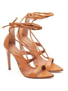 Ellas Online Women's High Heel Lace-Up Sandals - 橡木 - 查看 2