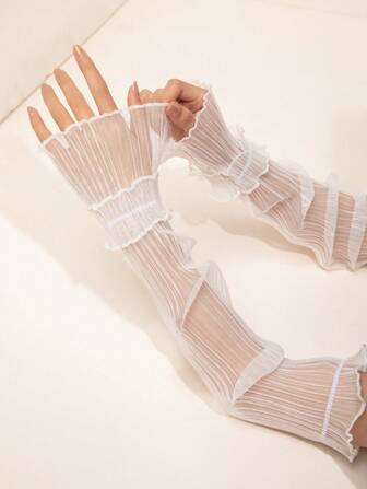 1 双 Couture 高品质纯色长手套，适合日常佩戴