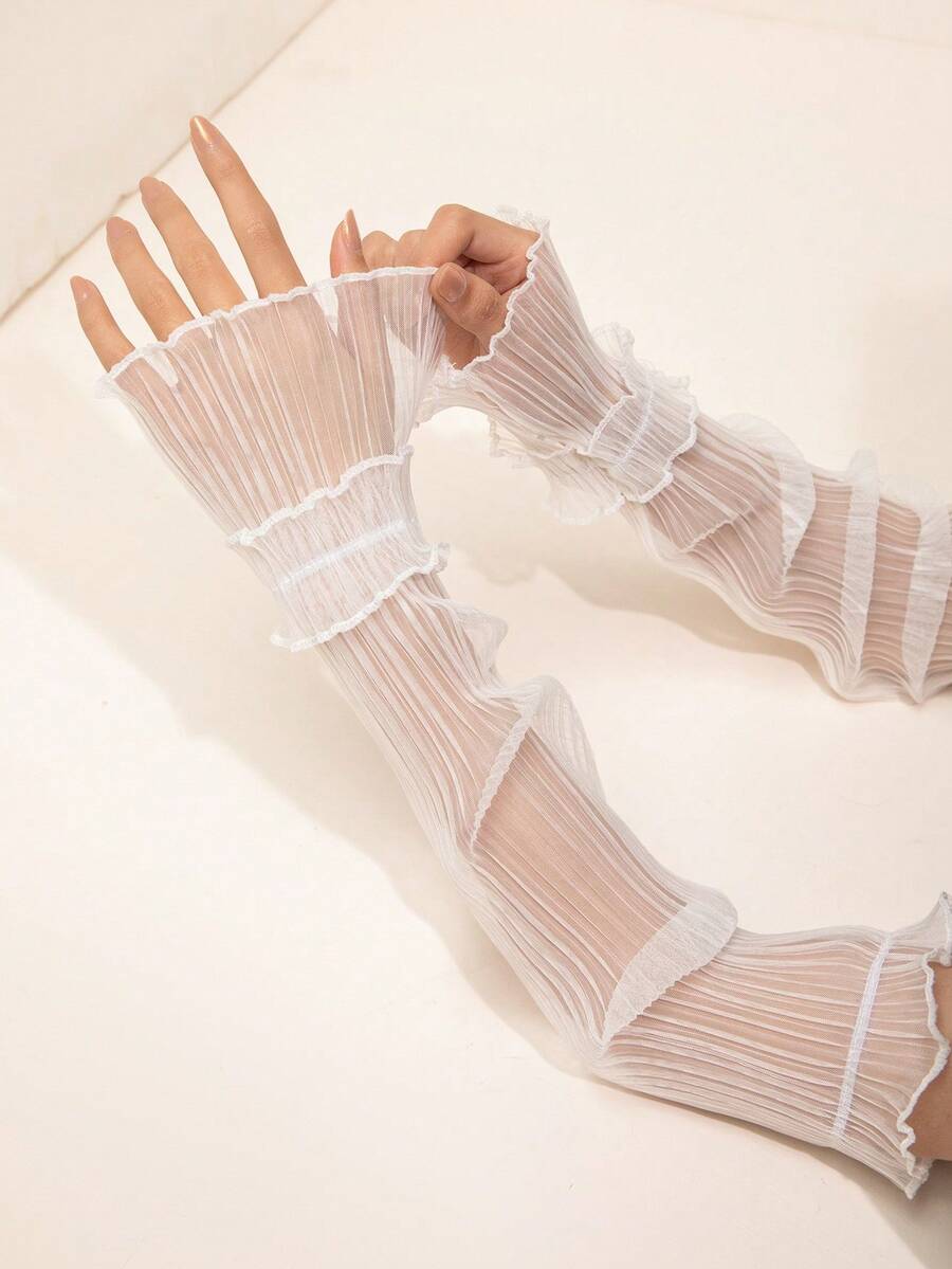 1 par de guantes largos de alta calidad de un solo color, adecuados para uso diario - Ver 1