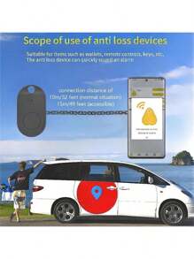 1pc Oval-Shaped Anti-Lost Finder, Key Locator With Bi-Directional Alarm, Smart Anti-Loss Device For Phone, Wallet, Compatible With IOS/Android, Button Battery Powered (CR2032, Replaceable), Suitable For Phone, Wallet, Luggage, Keys, Pets