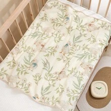 双层纱布新生儿襁褓毯，A 级棉质婴儿襁褓毯，印花襁褓包巾