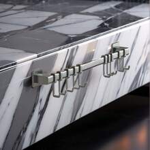 1 pièce Porte-ustensiles de cuisine en acier au carbone en forme de marteau - Ajoute un espace supplémentaire pour ranger les cuillères, les couvercles de casserole, les ustensiles, design sans perçage réglable - Convient pour la cuisine et la salle à manger