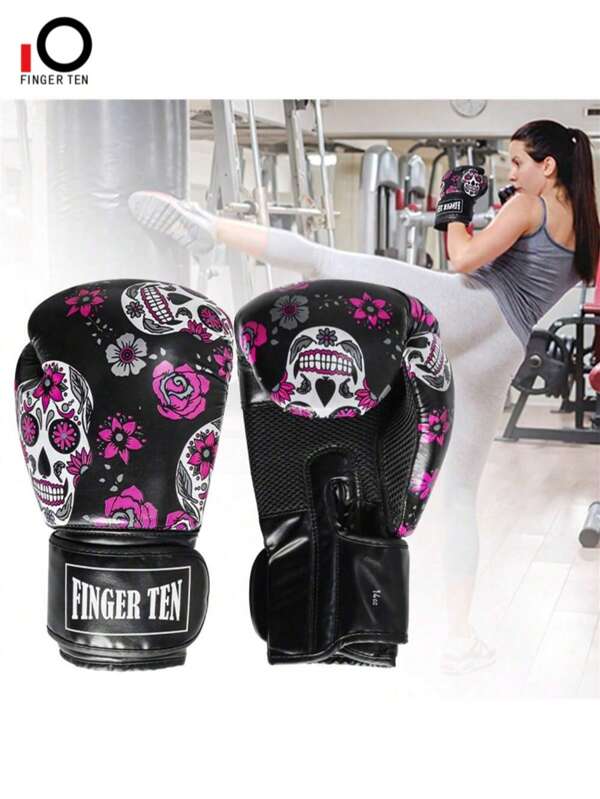 FINGER TEN Guantes de boxeo para mujeres para entrenamiento Muay Thai, mitones para señoras para sparring, lucha libre de kickboxing, adecuados para saco de boxeo, almohadillas de enfoque y pelota de doble extremo