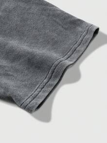 Road Racing Car With Flame Graphic Printed Street Style Men's Casual Wear 230g Washed Cotton Round Neck Short Sleeve Comfortable & Breathable Basic Printed Tee For Summer High - Quality Dynamic Design