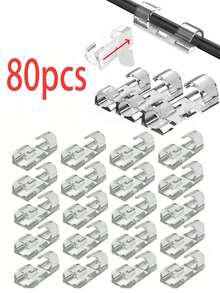 1 包 20/40/60/80 个透明自粘式电缆夹、圣诞灯夹、电缆管理整理器 - 适用于家庭、办公室、汽车、办公桌、卧室的粘性线夹，是送给男士、女士、父母的理想礼物