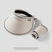 Women's Wide Brim Summer Hat, Foldable Sun Protection Golf Visor, Travel Beach Straw Sun Cap - Multicolor - View 3