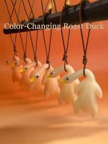 UV Induction Color-Changing Roast Duck Pendant | Photosensitive Advanced Technology Car Keychain |Universal For Cars And Bicycles | Automatic Color Change In Case Of Ultraviolet Rays | Indoor And Outdoor Creative Pendant | Funny And Cute Roast Duck Decorative Pendant Car Accessories Bag Charm School Cartoon Goth Y2k Christmas Gift