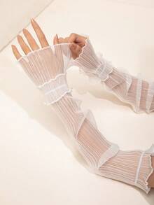 1 par de guantes largos de alta calidad de un solo color, adecuados para uso diario - Ver 6