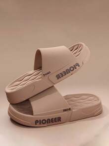 男士 EVA 厚底拖鞋，夏季室内浴室淋浴户外柔软防滑凉鞋 - 卡其色 - 查看 3