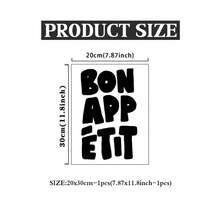 Bon Appetit Poster, Medieval Font Print, French Motto Poster, Black And White Kitchen Wall Decor, Maximalist Kitchen Decorative Painting, Frameless - Black and White - View 9