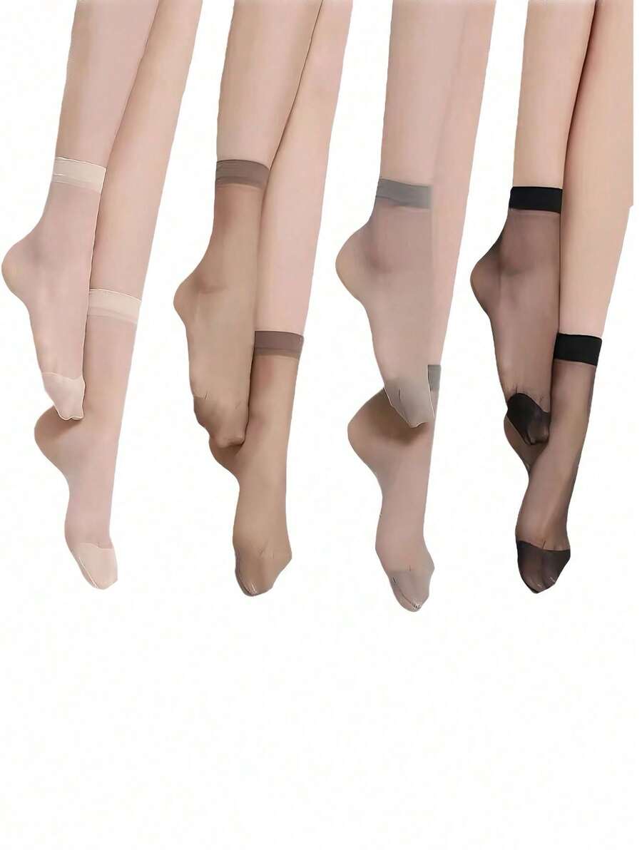 30 件装水晶丝袜，透气，防臭，短款透明纯色隐形袜子，适合青少年，夏季轻便 - 彩色 - 查看 1