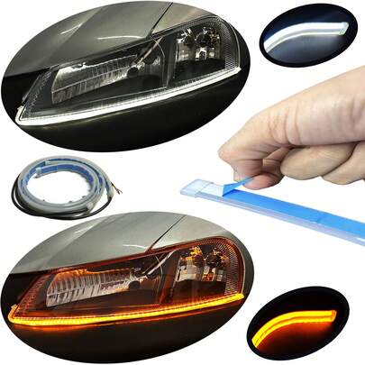 Fita Led Drl Efeito Ghost/start/apresentação Seta Sequencial 60cm Drl + Seta Sequencial