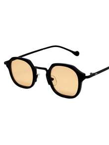 Unisex Retro Square Sunglasses Fashion With Uv400 - California - Đen với hoa hồng - Xem 5