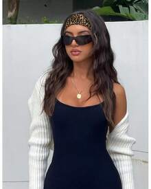 TERSE Fashion Women's Headbands For Short Hair Non Slip Elastic Floral Hairbands, Soft Fabric 2 Inches Thick Stripe Head Bands For Girls, Valentine's Day Heart Headbands - Headbands Color- Stylish Cheetah Print Set - 查看 5